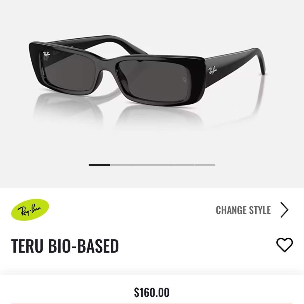 Ray-Ban Black Teru Bio-Based Rectangular Sunglass… - image 1